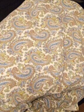 ralph lauren queen fitted & flat sheet and 1 pillowcase paisley all cotton